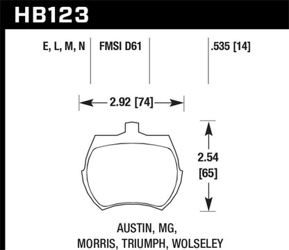 Hawk Performance Black Front Brake Pads - HB123M.535 Hawk Performance