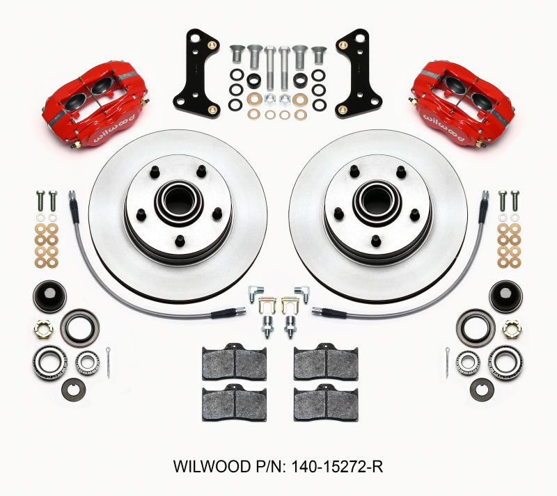 Wilwood Forged Dynalite-M Front Kit 11.00in 1 PC Rotor&Hub Red 67-69 Camaro 64-72 Nova Chevelle - eliteracefab.com