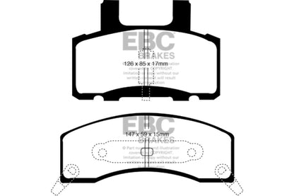 EBC 90-93 Chevrolet C20 8600 LB Yellowstuff Front Brake Pads - eliteracefab.com