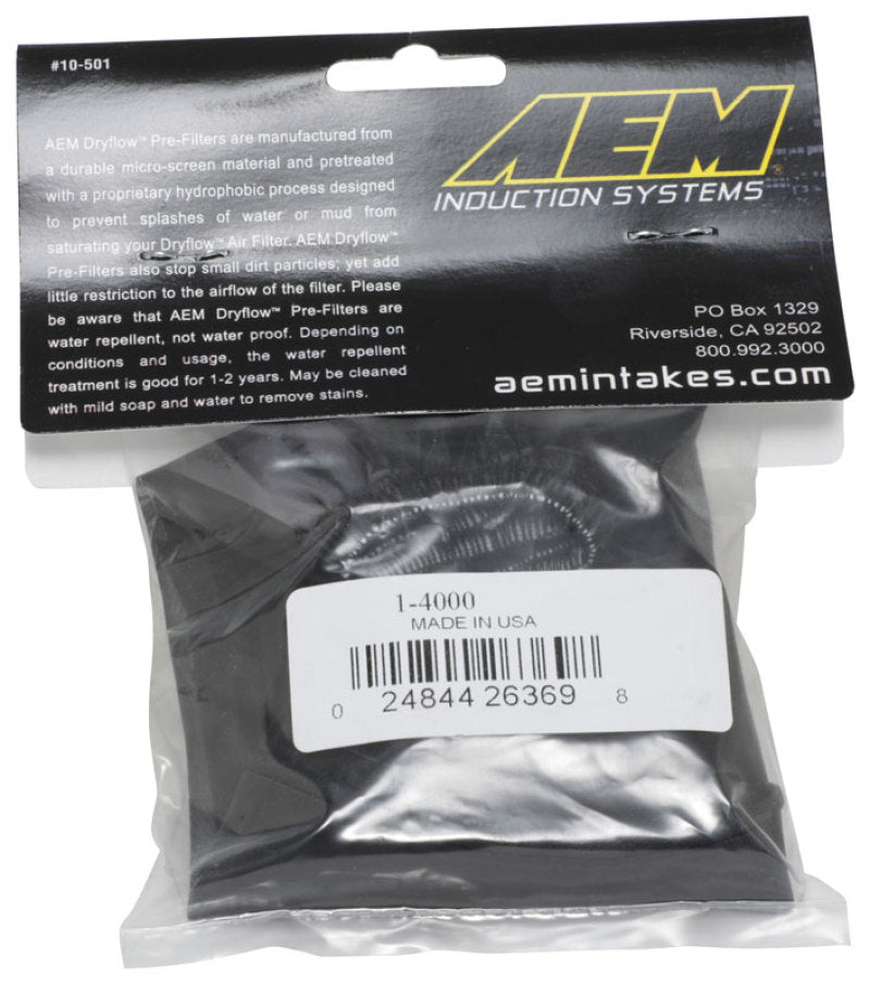 AEM Air Filter Wrap 6 inch Base 5 1/4 inch Top 5 inch Tall - eliteracefab.com