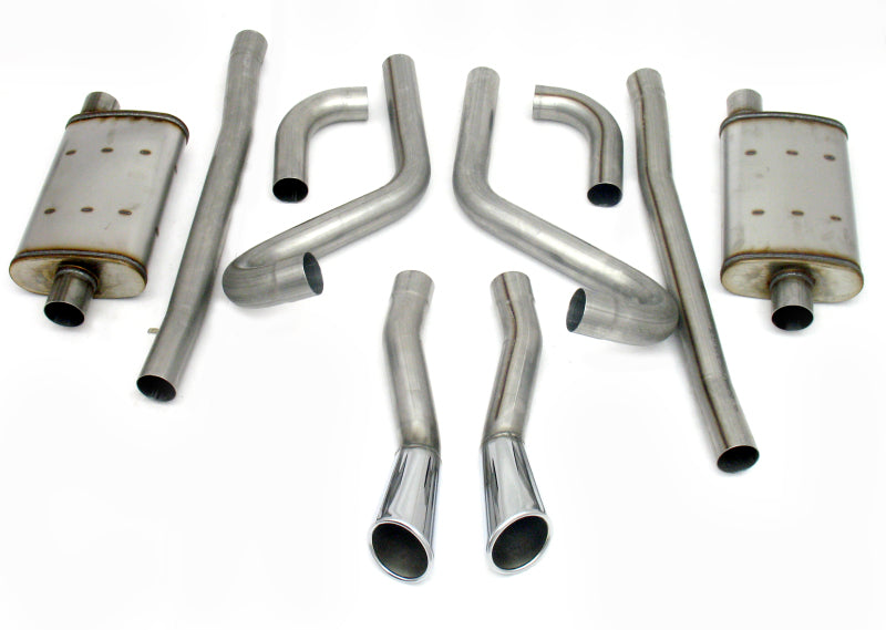 JBA 40-2653 | 65-66 FORD MUSTANG 260-428 409SS DUAL THROUGH REAR VALANCE HEADER BACK EXHAUST; 1965-1966 - eliteracefab.com