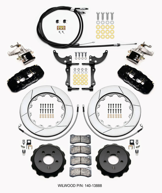Wilwood AERO4 / MC4 Rear Kit 14.00 2015-Up Mustang w/Lines & Cables Wilwood