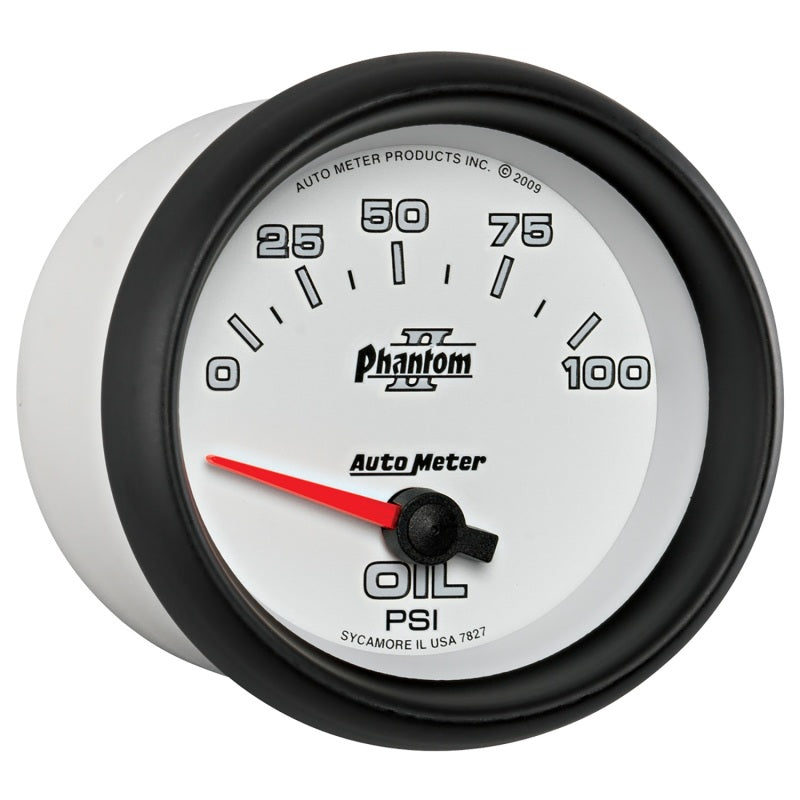 Autometer Phantom II 2 5/8in 0-100 PSI Short Sweep Electronic Oil Pressure Gauge 7827