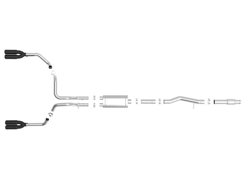 aFe Vulcan Series 4-3in 304SS Exhaust Cat-Back w/ Blk Tips 2019 GM Silverado/Sierra 1500 V8-6.2L aFe