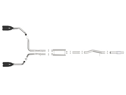 aFe Vulcan Series 4-3in 304SS Exhaust Cat-Back w/ Blk Tips 2019 GM Silverado/Sierra 1500 V8-6.2L aFe