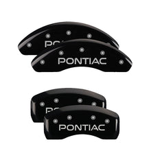 Load image into Gallery viewer, MGP 4 Caliper Covers Engraved Front &amp; Rear Pontiac Black finish silver ch MGP