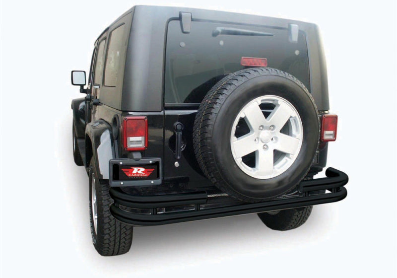 Rampage 2007-2018 Jeep Wrangler(JK) Double Tube Rear Bumper - Black - eliteracefab.com