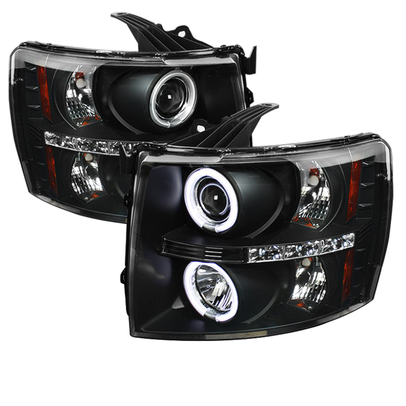 Spyder Chevy Silverado 1500 07-13 Projector Headlights CCFL Halo LED Blk PRO-YD-CS07-CCFL-BK - eliteracefab.com