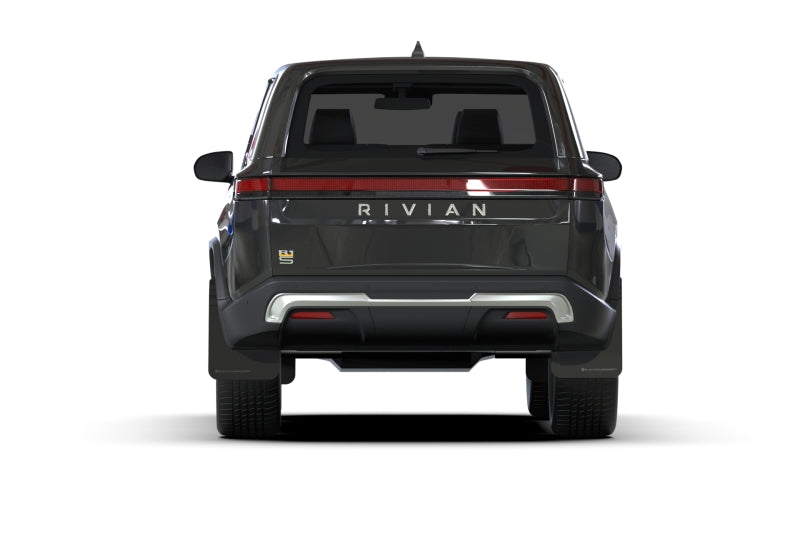 Rally Armor 2022+ Rivian R1S Black UR Mud Flap w/ Metallic Black Logo