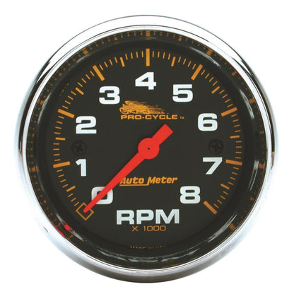 Autometer Pro-Cycle Gauge Tach 2 5/8in 8K Rpm 2&4 Cylinder Black 19304