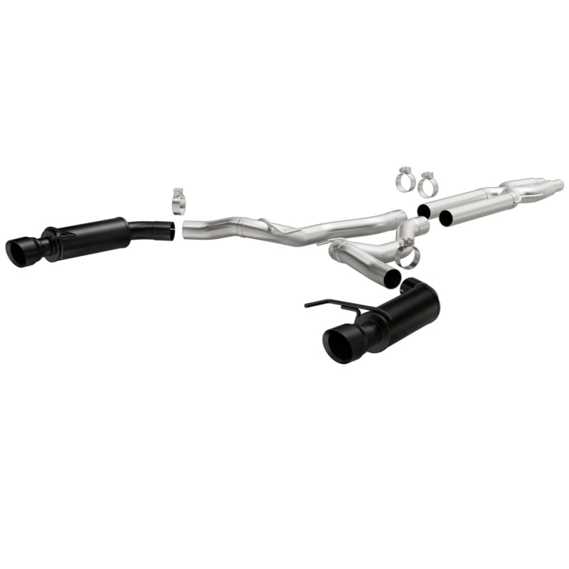 MagnaFlow Cat-Back 15-16 Ford Mustang 5.0L V8 Competition SS 3in Dual Split Rear 4.5in Black Tips - eliteracefab.com