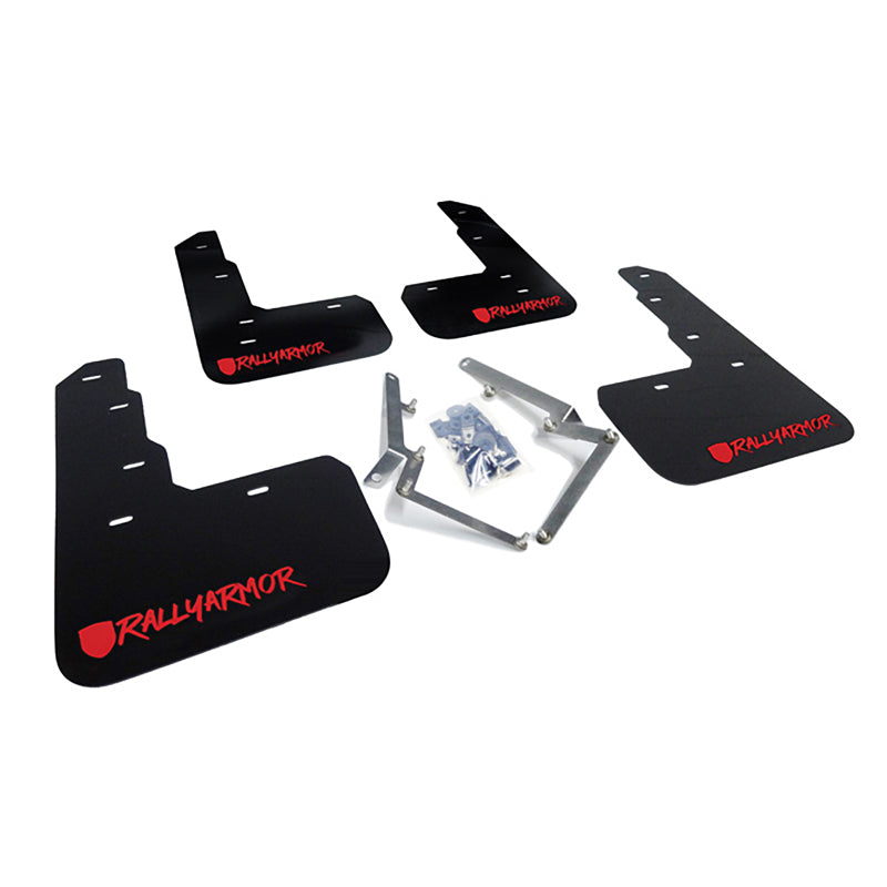 Rally Armor 17-18 Honda Civic Type R (Type R Only) UR Black Mud Flap w/ Red Logo and Altered Font - eliteracefab.com