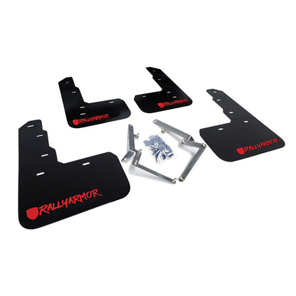 Rally Armor 17-18 Honda Civic Type R (Type R Only) UR Black Mud Flap w/ Red Logo and Altered Font - eliteracefab.com