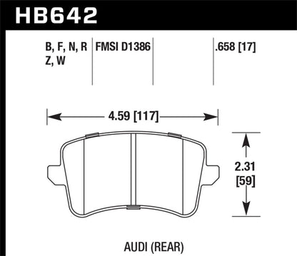 Hawk Performance DTC-30 Rear Brake Pads - HB642W.658 Hawk Performance