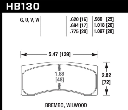 Hawk Performance DTC-50 Brake Pads - HB130V.775 Hawk Performance