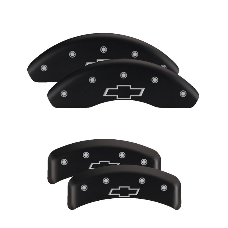 MGP 4 Caliper Covers Engraved Front & Rear Cursive/Charger Black finish silver ch MGP