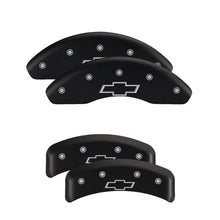 Load image into Gallery viewer, MGP 4 Caliper Covers Engraved Front &amp; Rear Cursive/Charger Black finish silver ch MGP