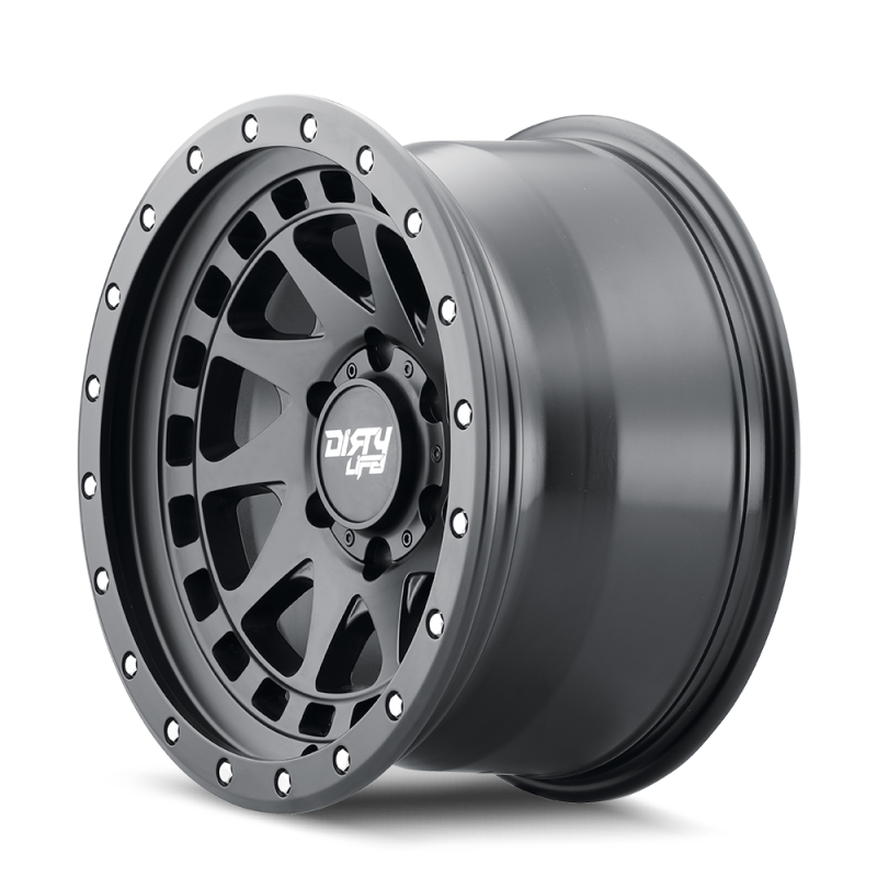 Dirty Life 9311 Enigma Pro 17x9/5x127 BP/-38mm Offset/71.5mm Hub Matte Black Wheel - Beadlock Dirty Life