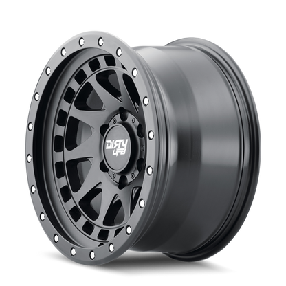 Dirty Life 9311 Enigma Pro 17x9/6x139.7 BP/-12mm Offset/106mm Hub Matte Black Wheel - Beadlock Dirty Life