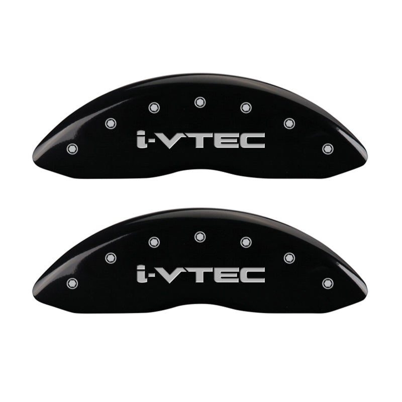 MGP 4 Caliper Covers Engraved Front & Rear i-Vtec Black finish silver ch MGP