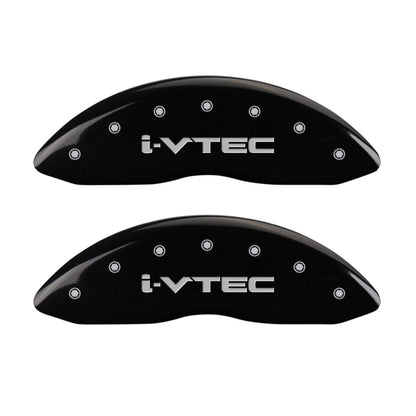 MGP 4 Caliper Covers Engraved Front & Rear i-Vtec Black finish silver ch MGP
