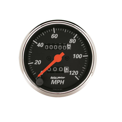 AutoMeter Gauge Speedometer 3-1/8in. 120MPH Mechanical Designer Black 1476