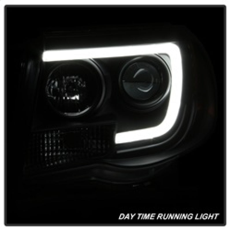 Spyder Toyota Tacoma 05-11 Projector Headlights - Light Bar DRL - Black PRO-YD-TT05V2-LB-BK - eliteracefab.com