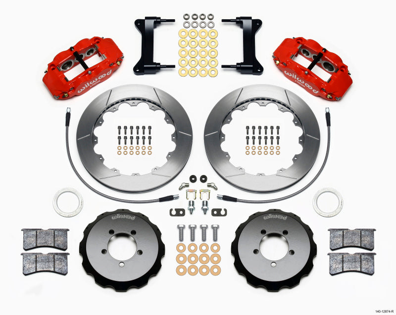 Wilwood Narrow Superlite 6R Front Hat Kit 13.06in Red 1999-2012 Subaru WRX w/Lines - eliteracefab.com