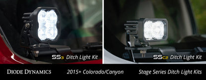 Diode Dynamics 15-21 Colorado/Canyon SS3 LED Ditch Light Kit - Sport Yellow Combo