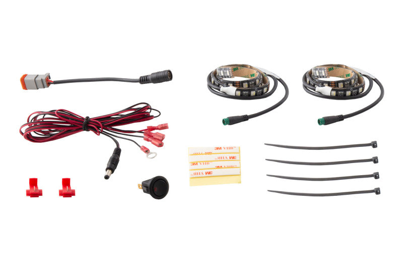 Diode Dynamics RGBW Footwell Strip Kit 2pc Multicolor Diode Dynamics