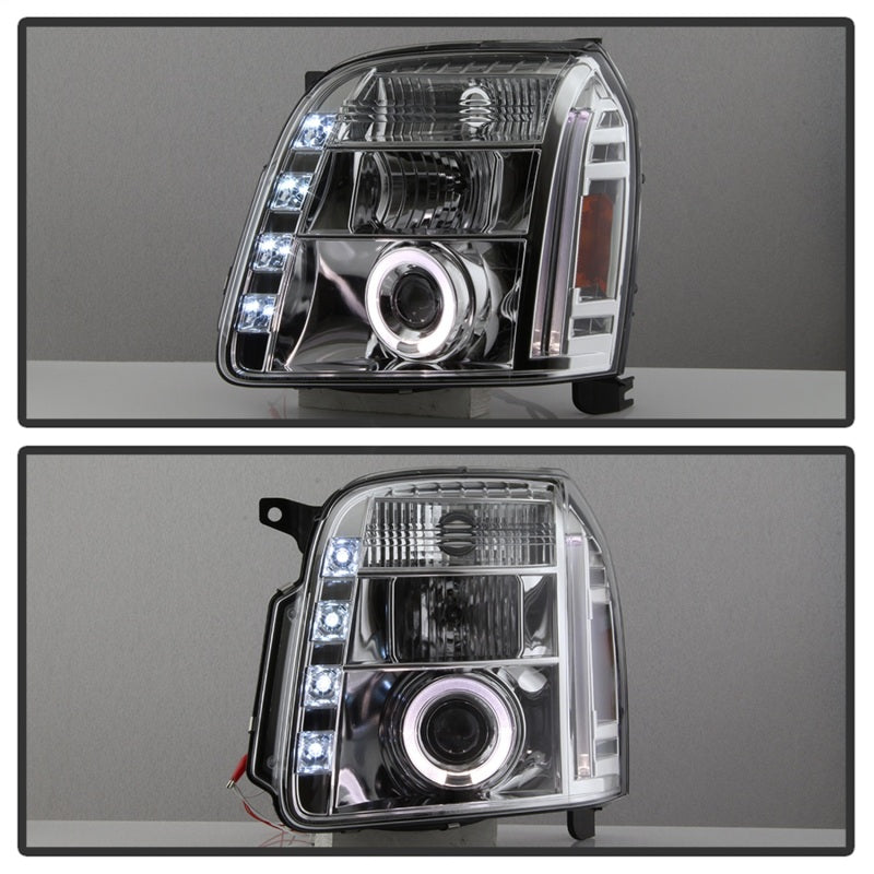 Spyder GMC Yukon 07-14/GMC Yukon XL 07-14 Projector Headlights LED Halo LED Chrome PRO-YD-GY07-HL-C - eliteracefab.com