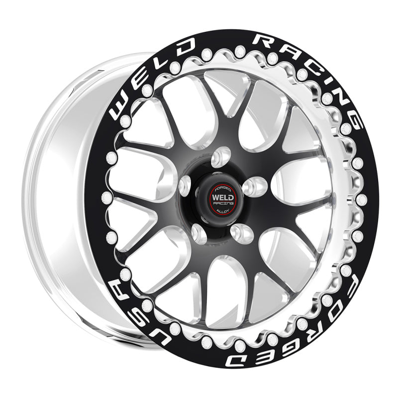 Weld S77 15x10.33 / 5x4.5 BP / 7.5in. BS Black Wheel (Medium Pad) - Black Single Beadlock MT