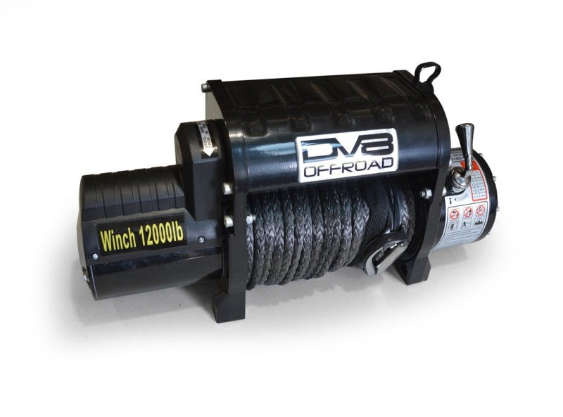 DV8 Offroad 12000 LB Winch w/ Synthetic Line & Wireless Remote - Black - eliteracefab.com