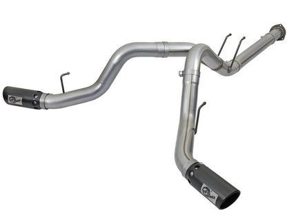 aFe Large Bore-HD 4in 409 Stainless Steel DPF-Back Exhaust w/Black Tip 2017 Ford Diesel V8 6.7L (td) aFe