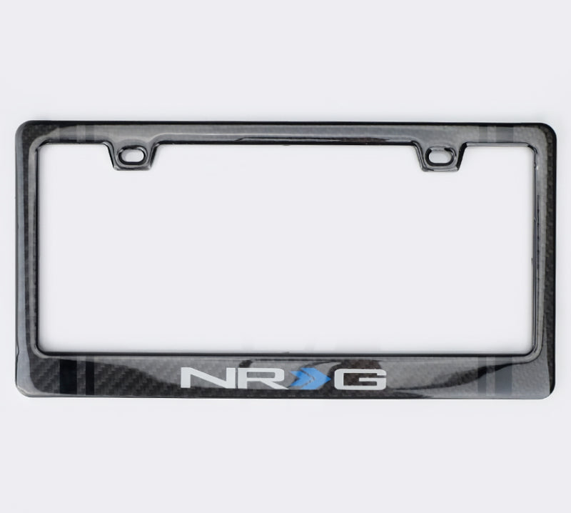 NRG Carbon License Plate Frame/ Fiber Poly Dip Finish Wet w/ NRG Logo - eliteracefab.com