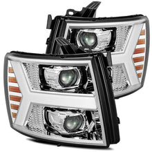 Load image into Gallery viewer, AlphaRex 07-13 Chevy 1500 LUXX LED Proj Headlights Plank Design Chrome w/ Activ Light/Seq Signal/DRL