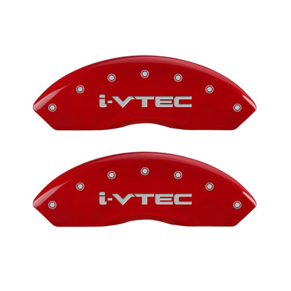 MGP 4 Caliper Covers Engraved Front & Rear i-Vtec Red finish silver ch MGP