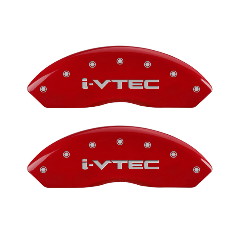 MGP 4 Caliper Covers Engraved Front & Rear i-Vtec Red finish silver ch MGP