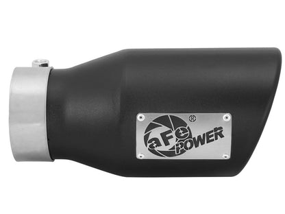 aFe Power Gas Exhaust Tip Black- 3 in In x 4.5 out X 9 in Long Bolt On (Black) - eliteracefab.com