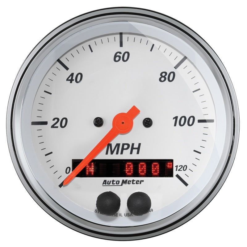 Autometer Arctic White 3-3/8in Electric Speedometer with 2-1/16in Volt/Water/Oil/Fuel 1350