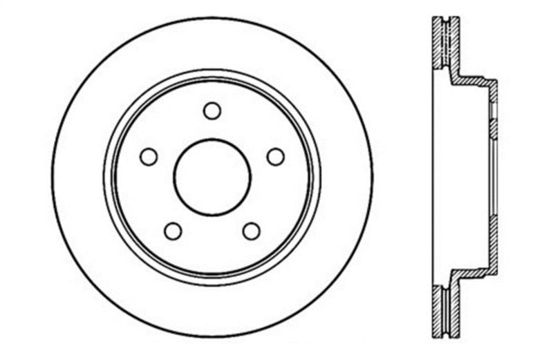 StopTech 04-06 Dodge Durango / 02-10 Ram 1500 (exc Mega Cab) Front Right Slotted & Drilled Rotor Stoptech