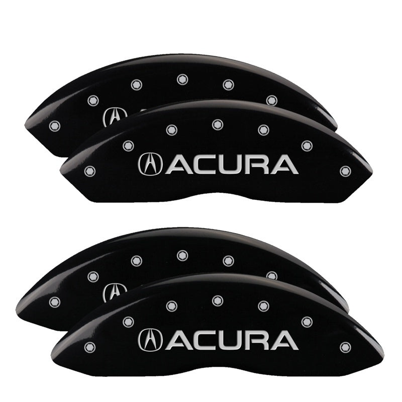 MGP 4 Caliper Covers Engraved Front & Rear Acura Black finish silver ch MGP