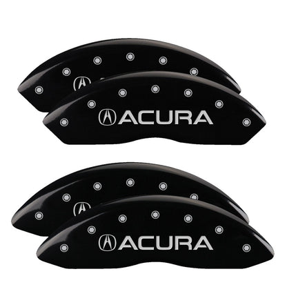 MGP 4 Caliper Covers Engraved Front & Rear Acura Black finish silver ch MGP