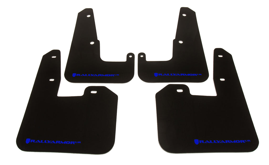 Rally Armor UR Mudflaps Black Urethane Blue Logo 2011-2014 WRX Sedan / 2011-2014 STI Sedan - eliteracefab.com