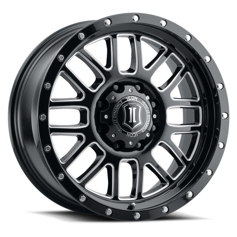 ICON Alpha 20x9 8x170 0mm Offset 5in BS Gloss Black Milled Spokes Wheel - eliteracefab.com
