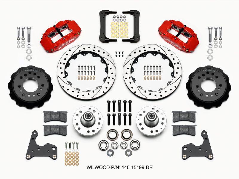 Wilwood Narrow Superlite 6R Front Hub Kit 12.88in Drill Red 65-72 CDP C Body -Drum Wilwood