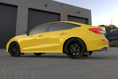 Rally Armor 2022 Honda Civic (Incl. Si/Sport/Touring) Black UR Mud Flap w/ Blue Logo - eliteracefab.com