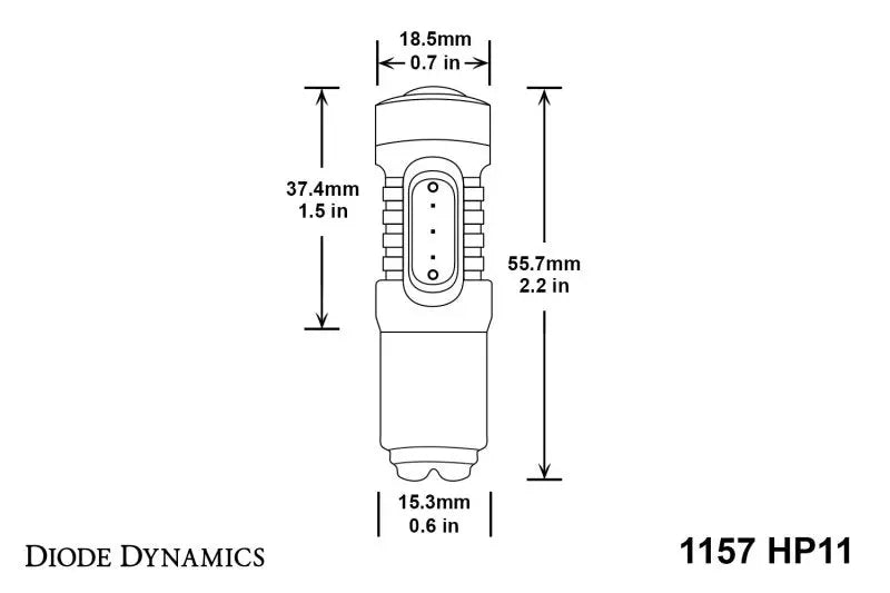 Diode Dynamics 1157 LED Bulb HP11 LED - Red (Single) Diode Dynamics