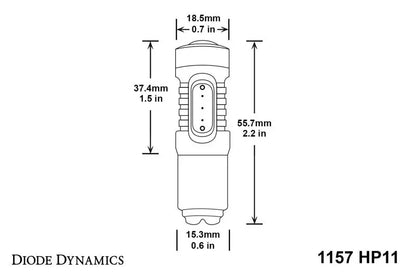 Diode Dynamics 1157 LED Bulb HP11 LED - Red (Single) Diode Dynamics