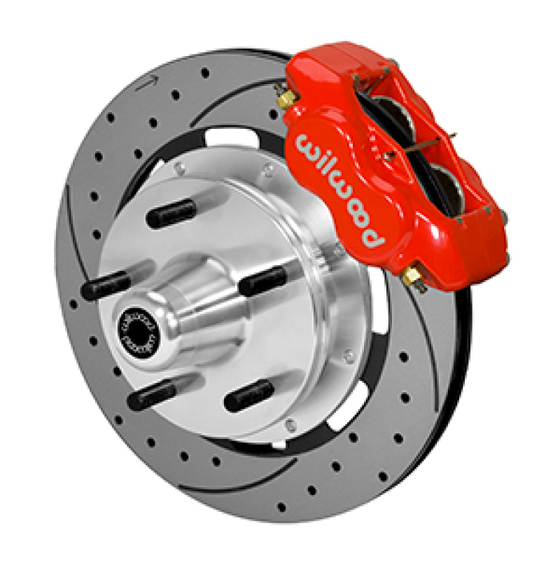 Wilwood Forged Dynalite Front Kit 19.00in Drilled Rotor Red WWE ProSpindle (5x5.00in Hub) Wilwood